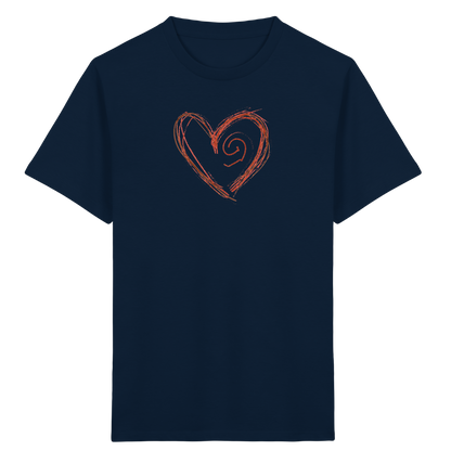 Zimtbraunes Krakelherz Kinder T-Shirt - Kinder Bio T-Shirt