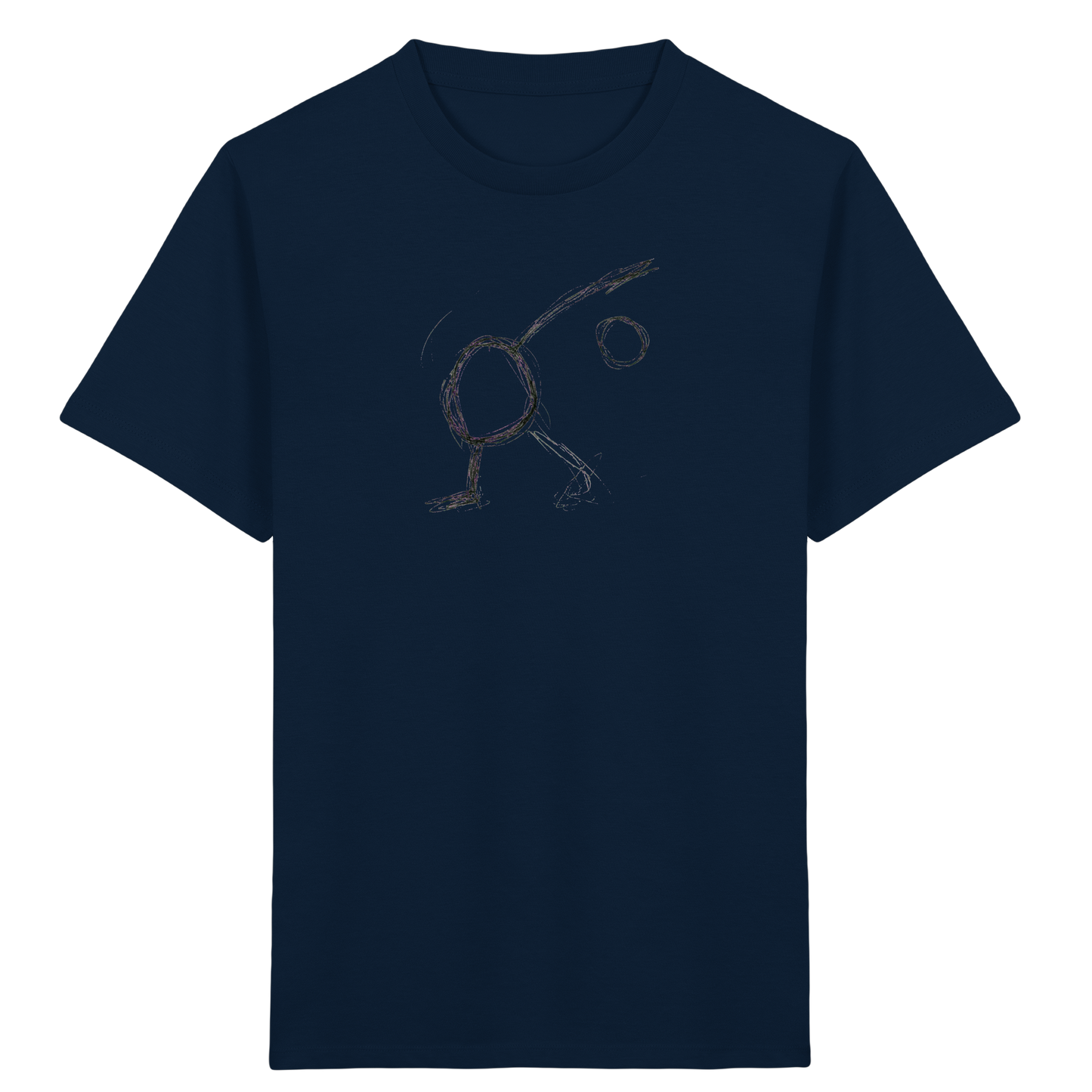 Schwarzer Linienmensch Kinder T-Shirt - Kinder Bio T-Shirt