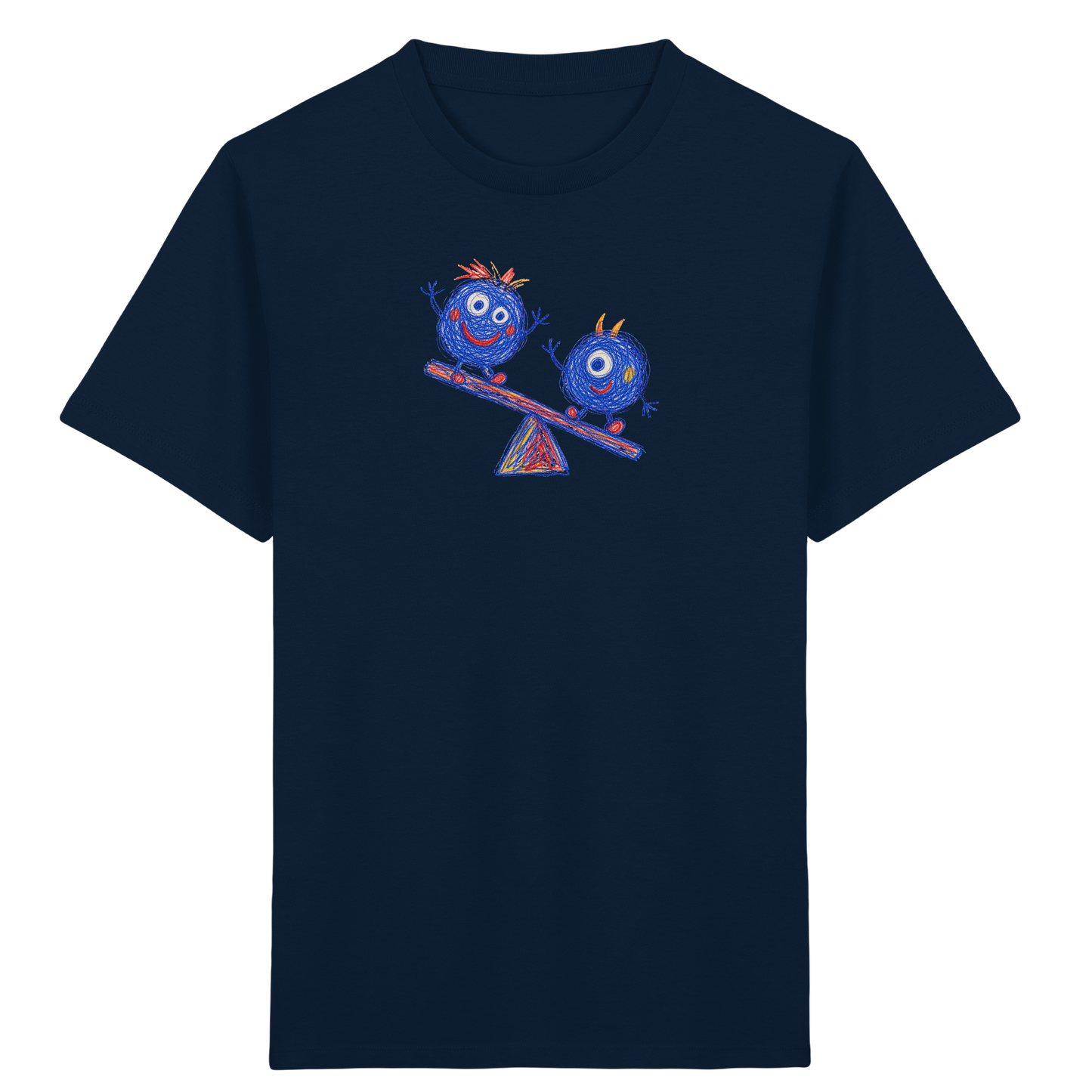 Wippenwuschel auf der Wippe - Kinder Bio T-Shirt