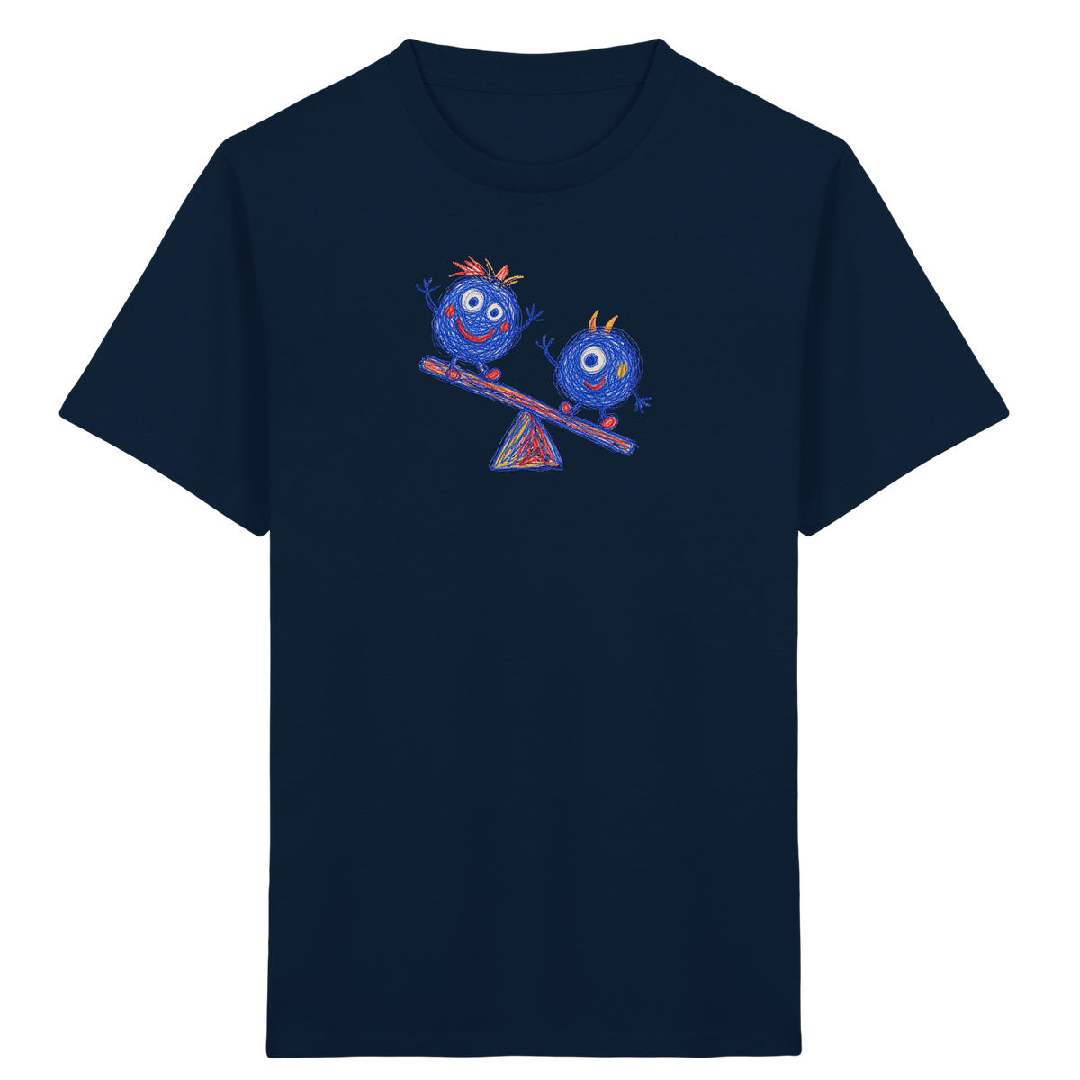 Wippenwuschel auf der Wippe - Kinder Bio T-Shirt