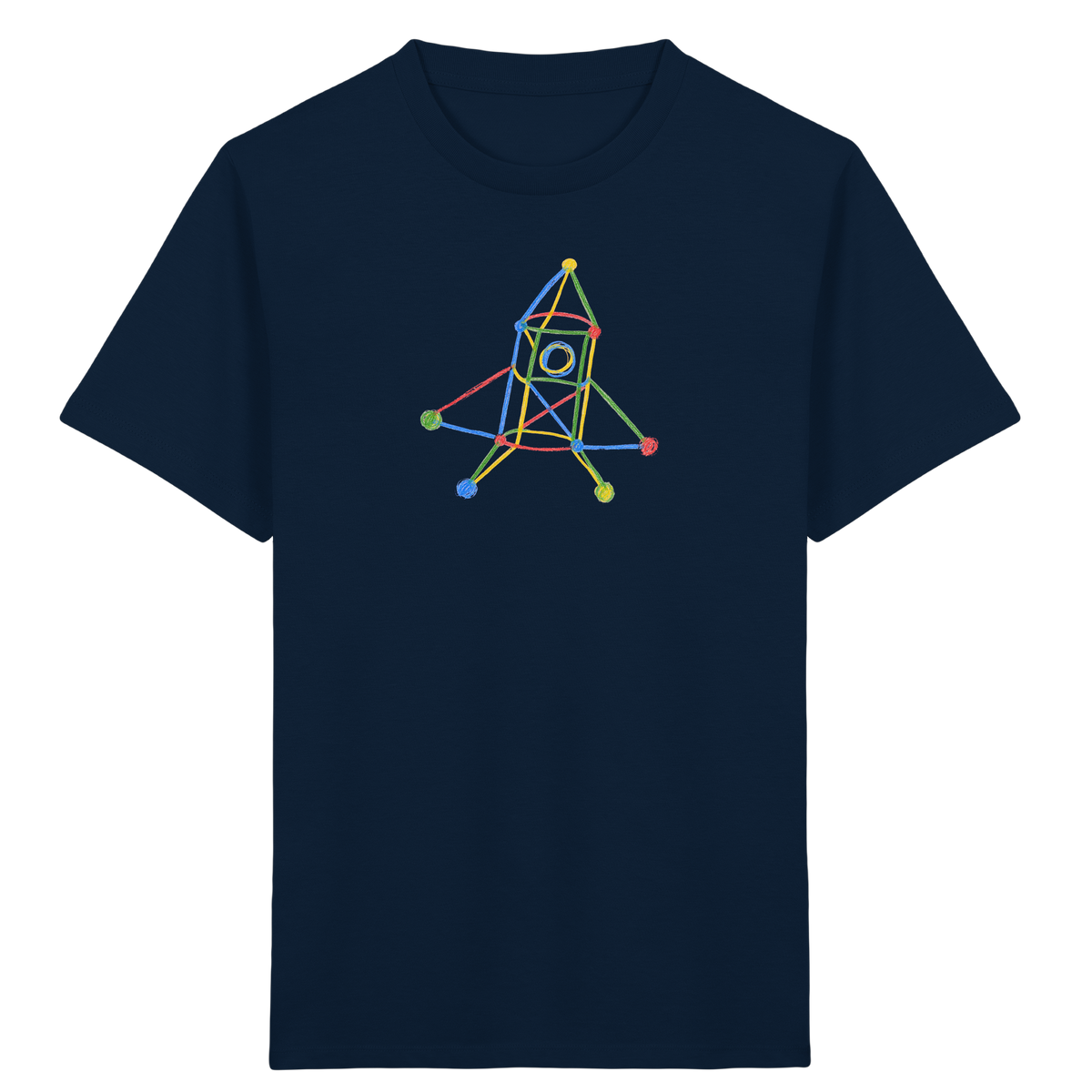 Bunte Rakete mit Farbpunkten - Kinder Bio T-Shirt