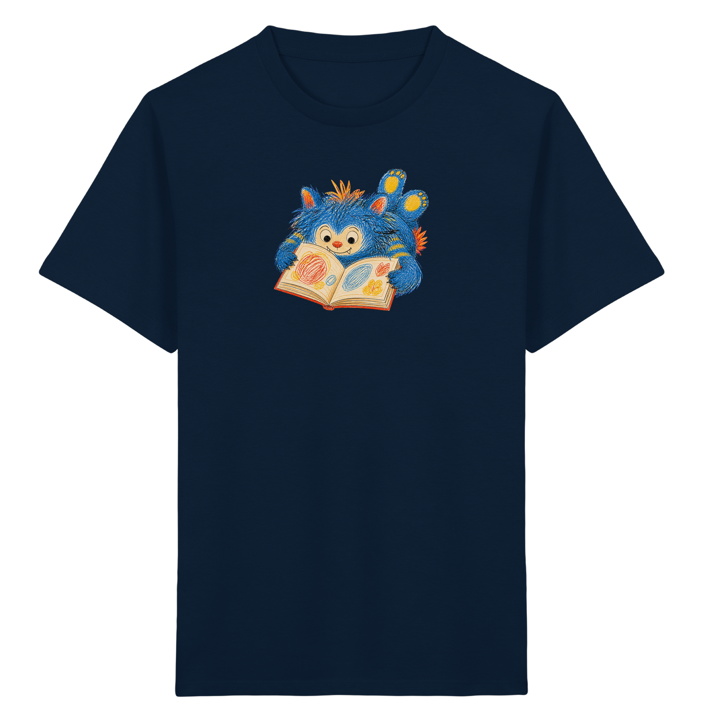 Bücherwurm Monster liest Bilderbuch - Kinder Bio T-Shirt