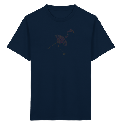 Flamingo von oben gezeichnet - Kinder Bio T-Shirt