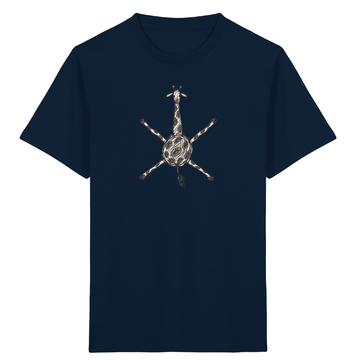 Giraffe von oben gezeichnet - Kinder Bio T-Shirt