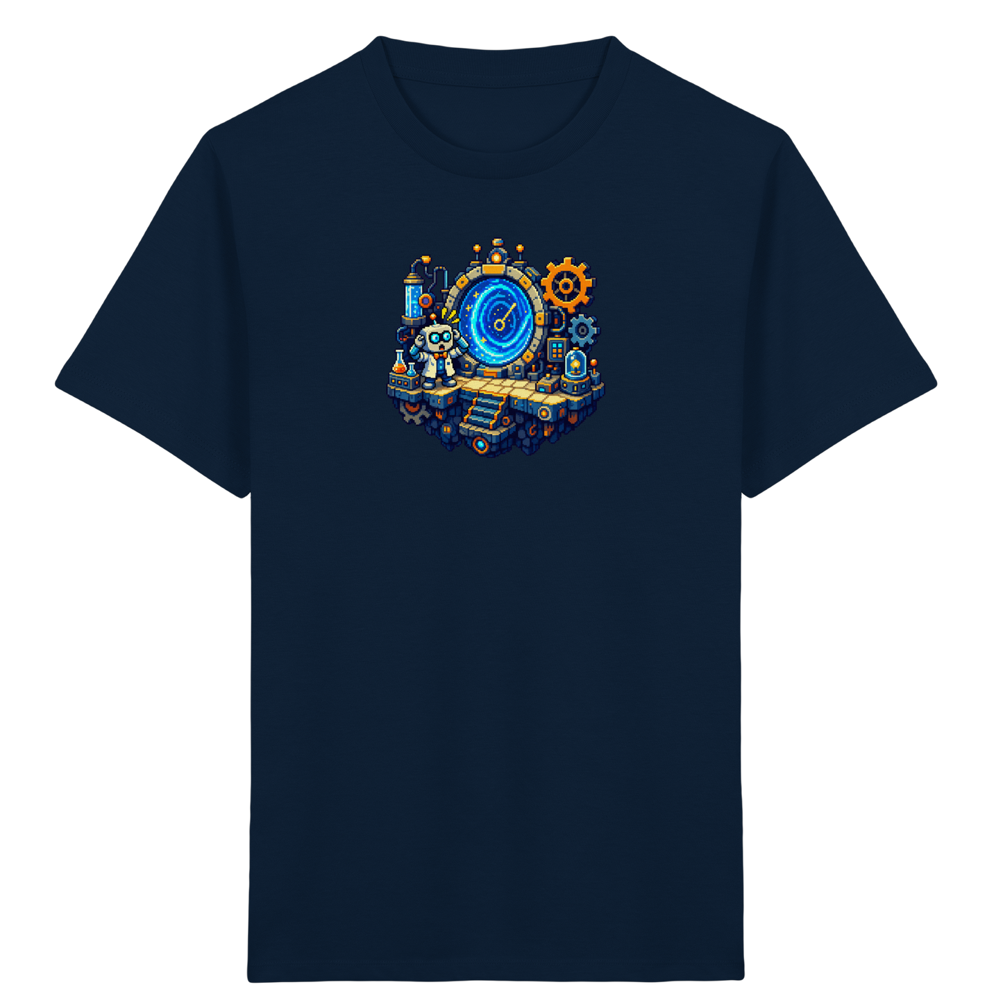 Cooles Roboter Wissenschaftler Pixel T-Shirt - Kinder Bio T-Shirt