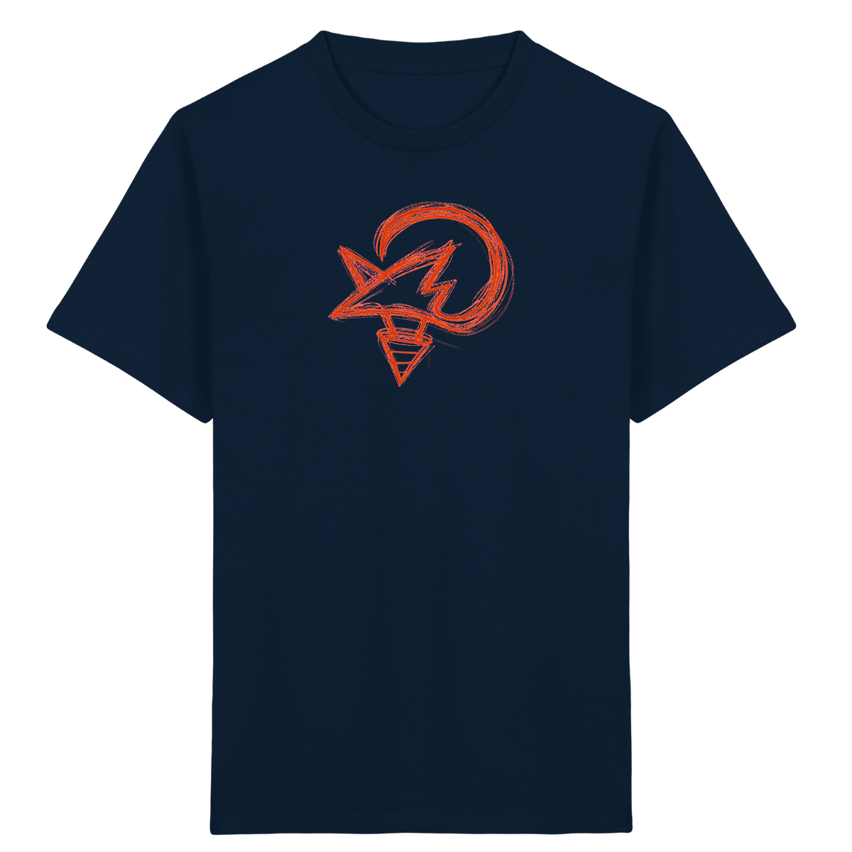 Orange Fuchsform mit Schultüte - Kinder Bio T-Shirt