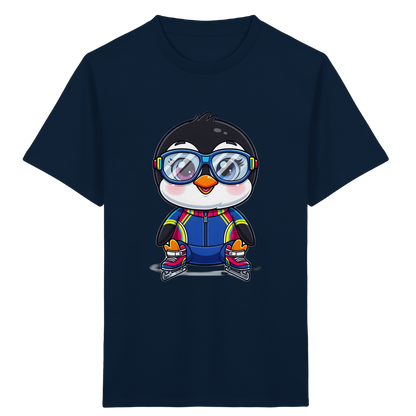 Pinguin auf Schlittschuhen – Kinder Bio-T-Shirt