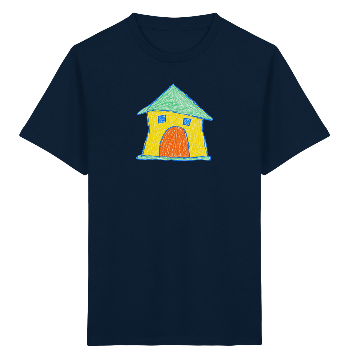 Gelbes Torhaus mit Mintdach - Kinder Bio T-Shirt