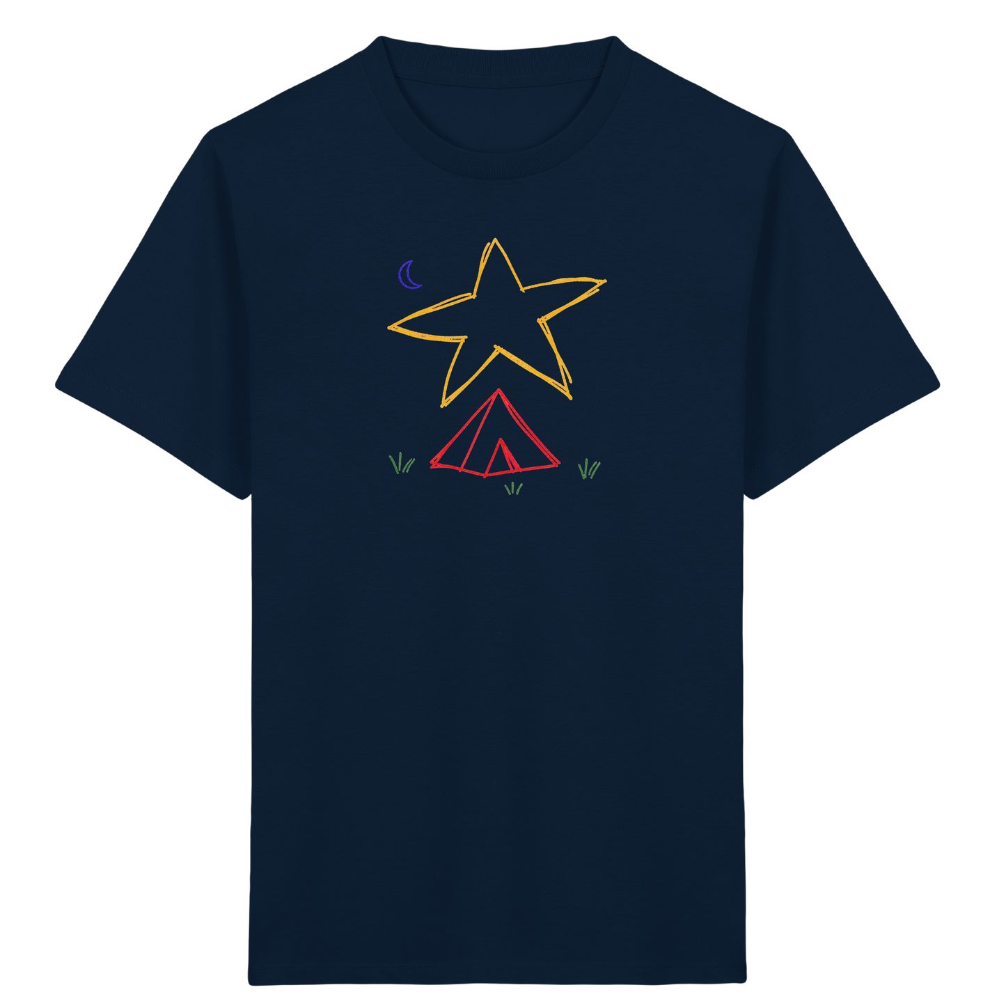 Abenteuerliches Zelt unter Sternenhimmel T-Shirt - Kinder Bio T-Shirt