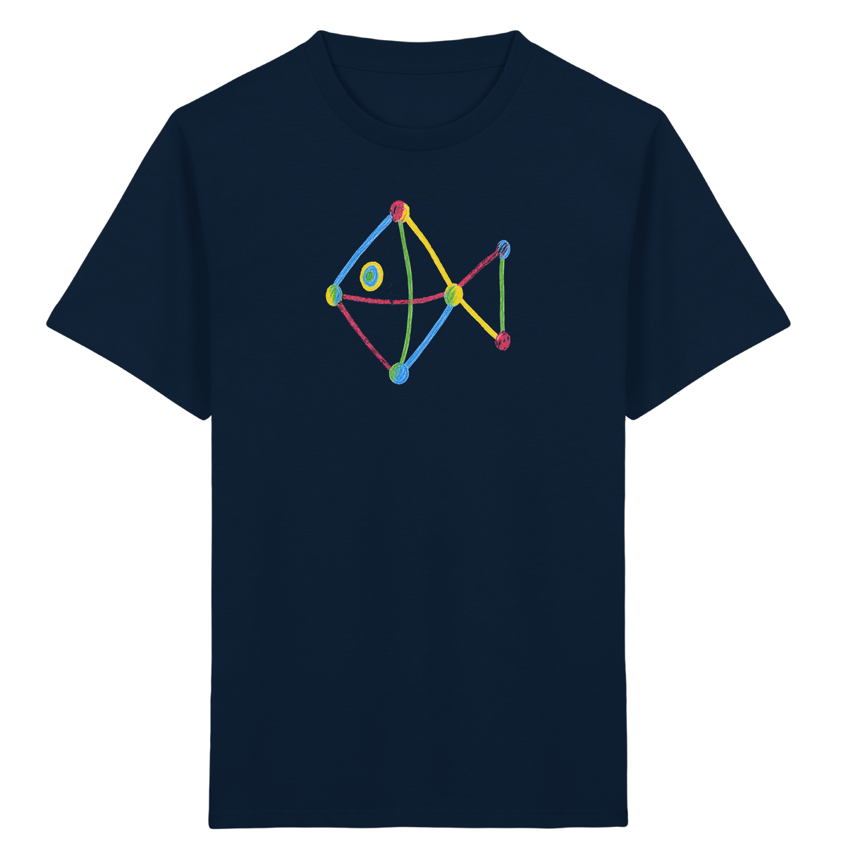 Farbpunkt Fisch Kinderzeichnung - Kinder Bio T-Shirt