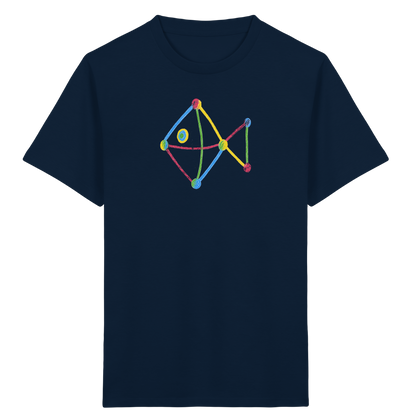 Farbpunkt Fisch Kinderzeichnung - Kinder Bio T-Shirt