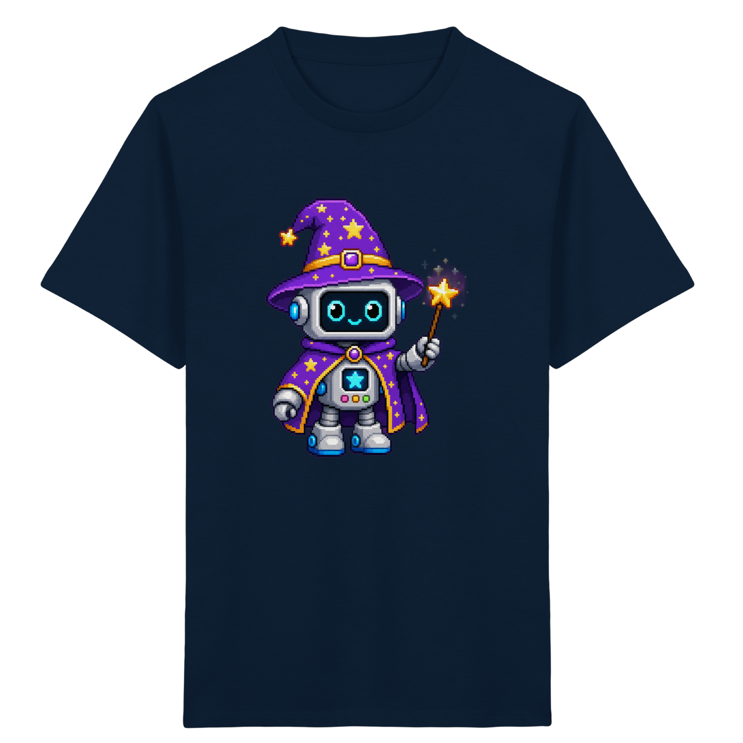 Pixel Roboter Zauberer T-Shirt: Magischer Spaß - Kinder T-Shirt