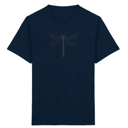 Libelle von oben gezeichnet - Kinder Bio T-Shirt