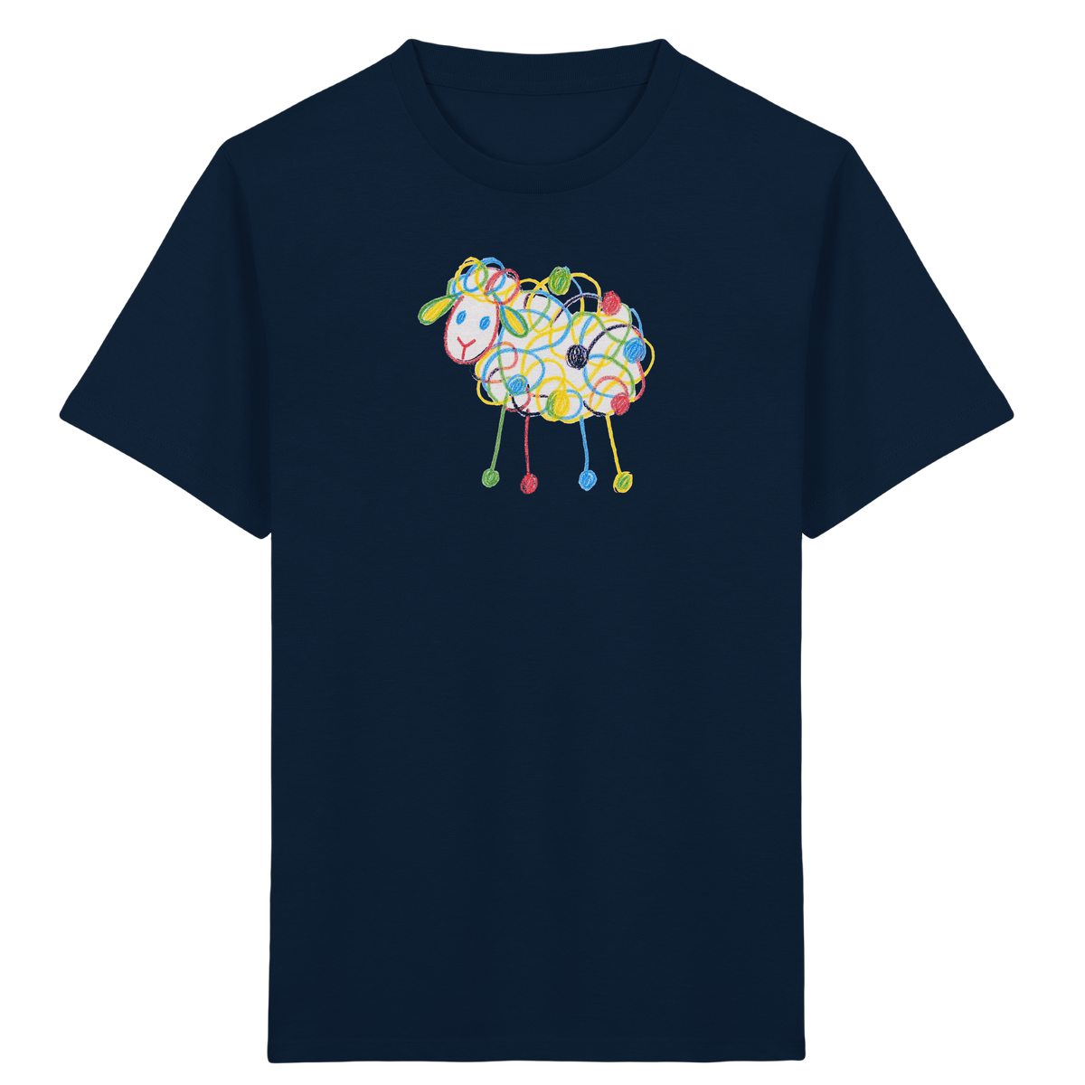 Buntes Farbpunkt-Schaf Shirt - Kinder Bio T-Shirt