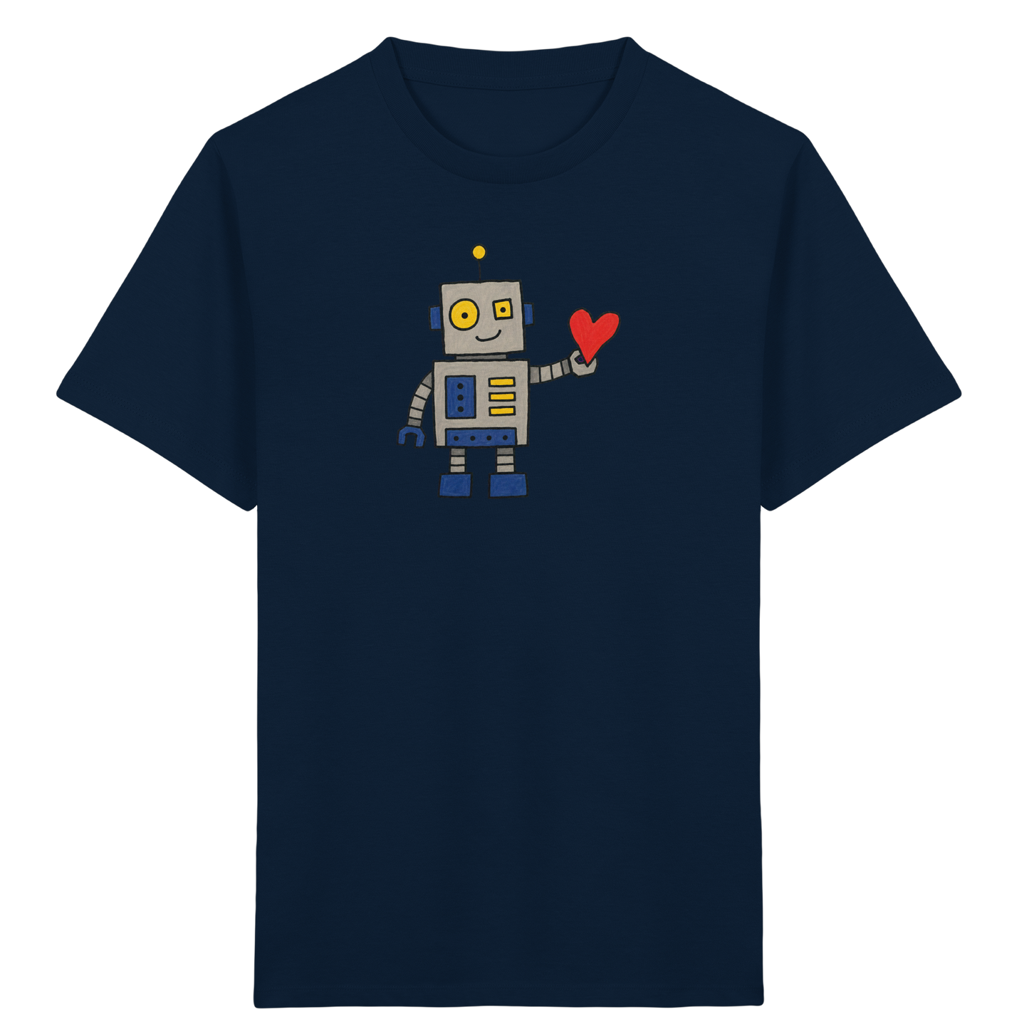 Verspieltes Roboter T-Shirt mit Herz - Kinder Bio T-Shirt