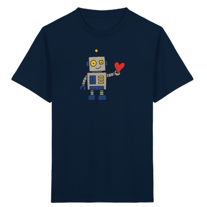 Verspieltes Roboter T-Shirt mit Herz - Kinder Bio T-Shirt