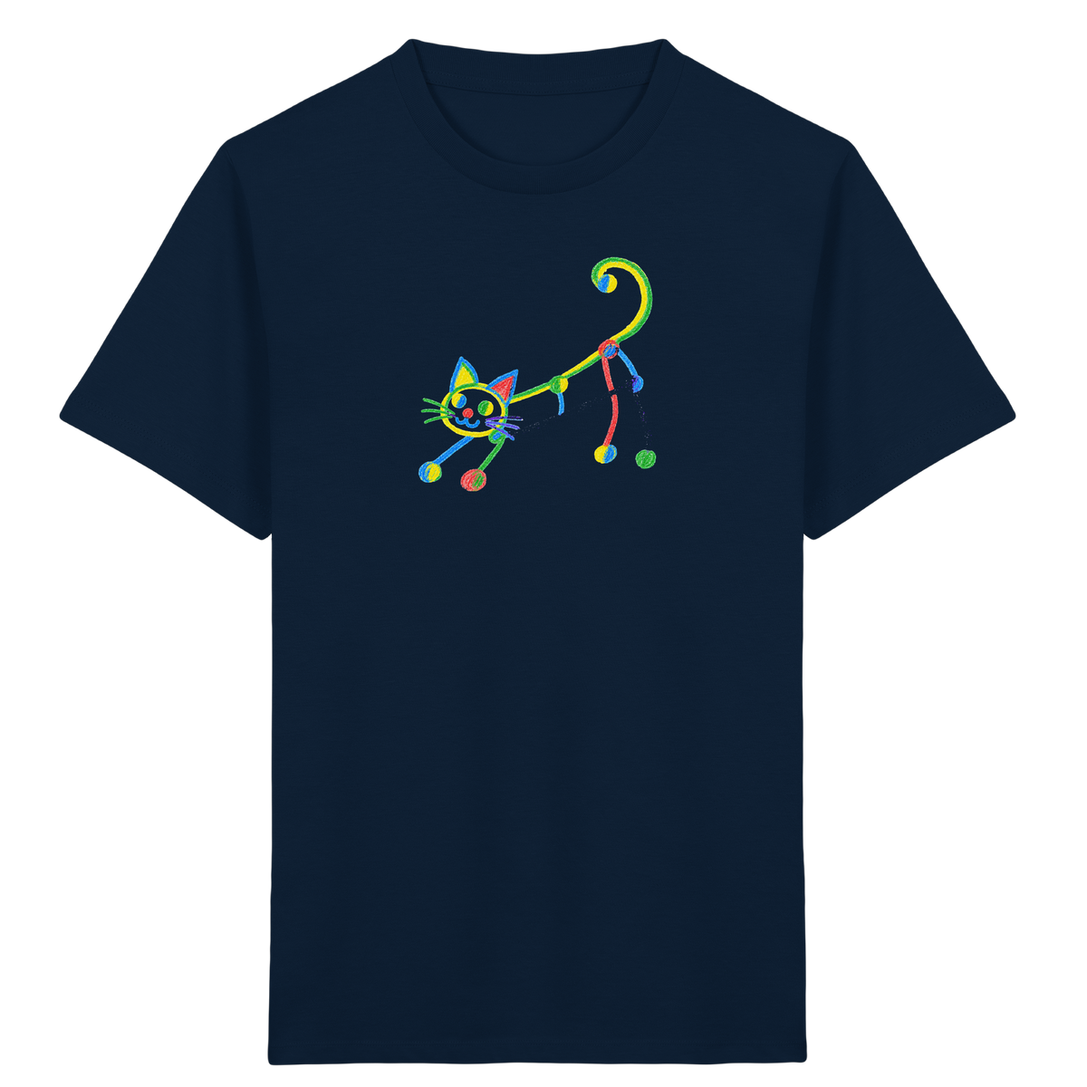 Farbpunkt Katze Kinderzeichnung - Kinder Bio T-Shirt