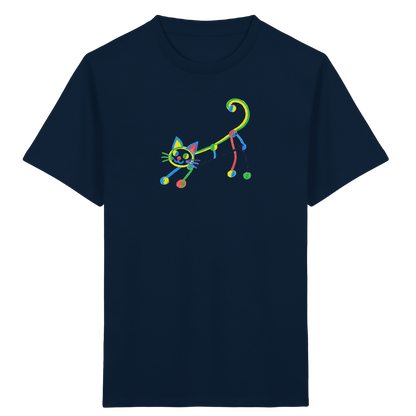 Farbpunkt Katze Kinderzeichnung - Kinder Bio T-Shirt