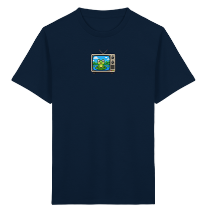Pixel Frosch im Retro Fernseher - Kinder Bio T-Shirt