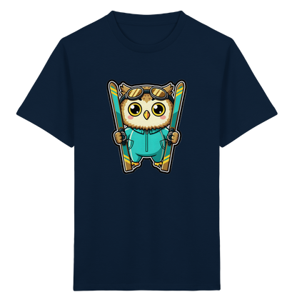 Niedliche Eule auf Skiern T-Shirt - Kinder Bio T-Shirt