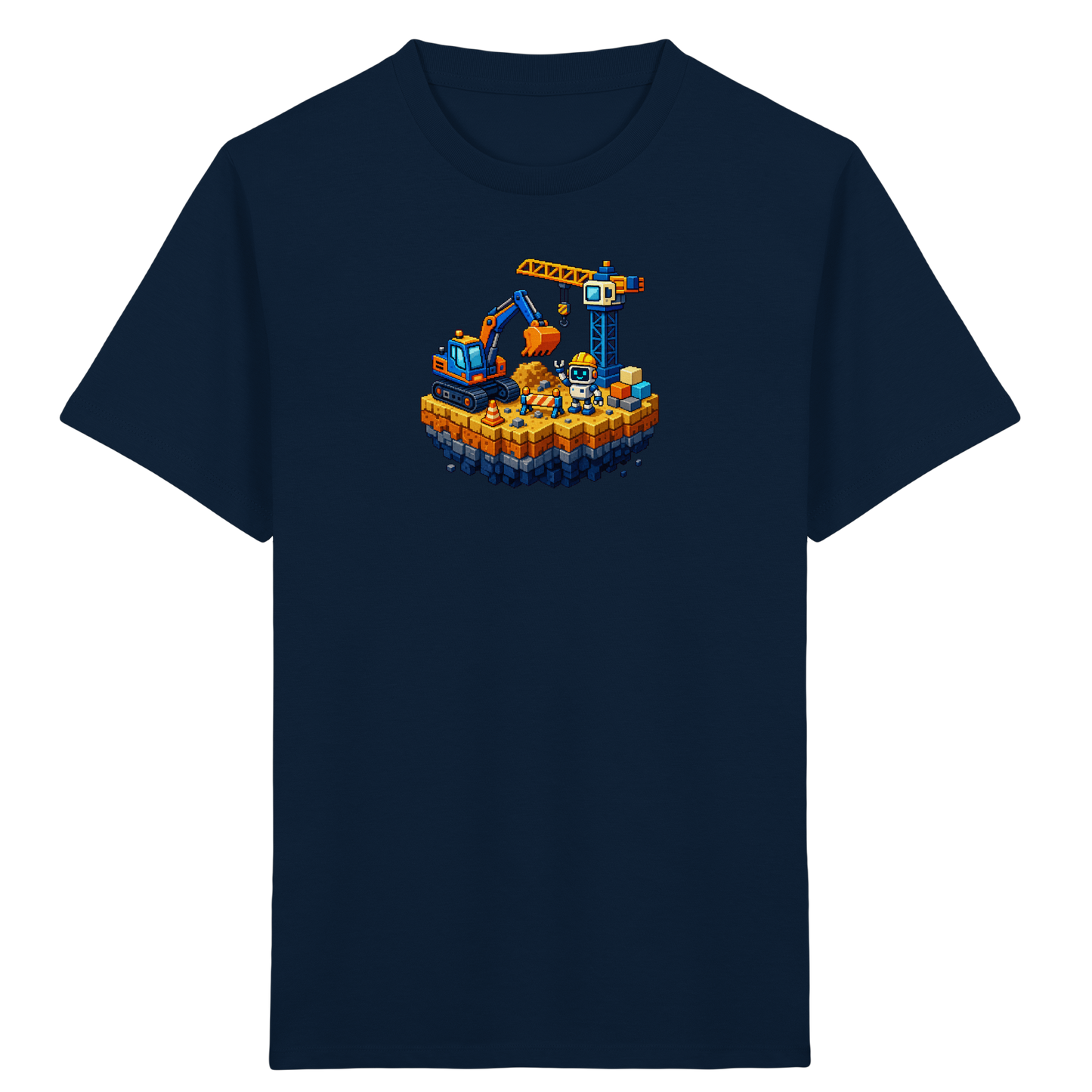 Niedliches Roboter Bagger Pixel T-Shirt - Kinder Bio T-Shirt