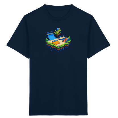 Cooles Skater Dinosaurier Pixel Shirt - Kinder Bio T-Shirt