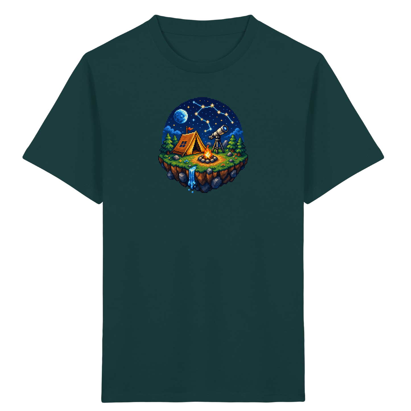 Magisches Pixel Camping Insel Abenteuer - Kinder Bio T-Shirt