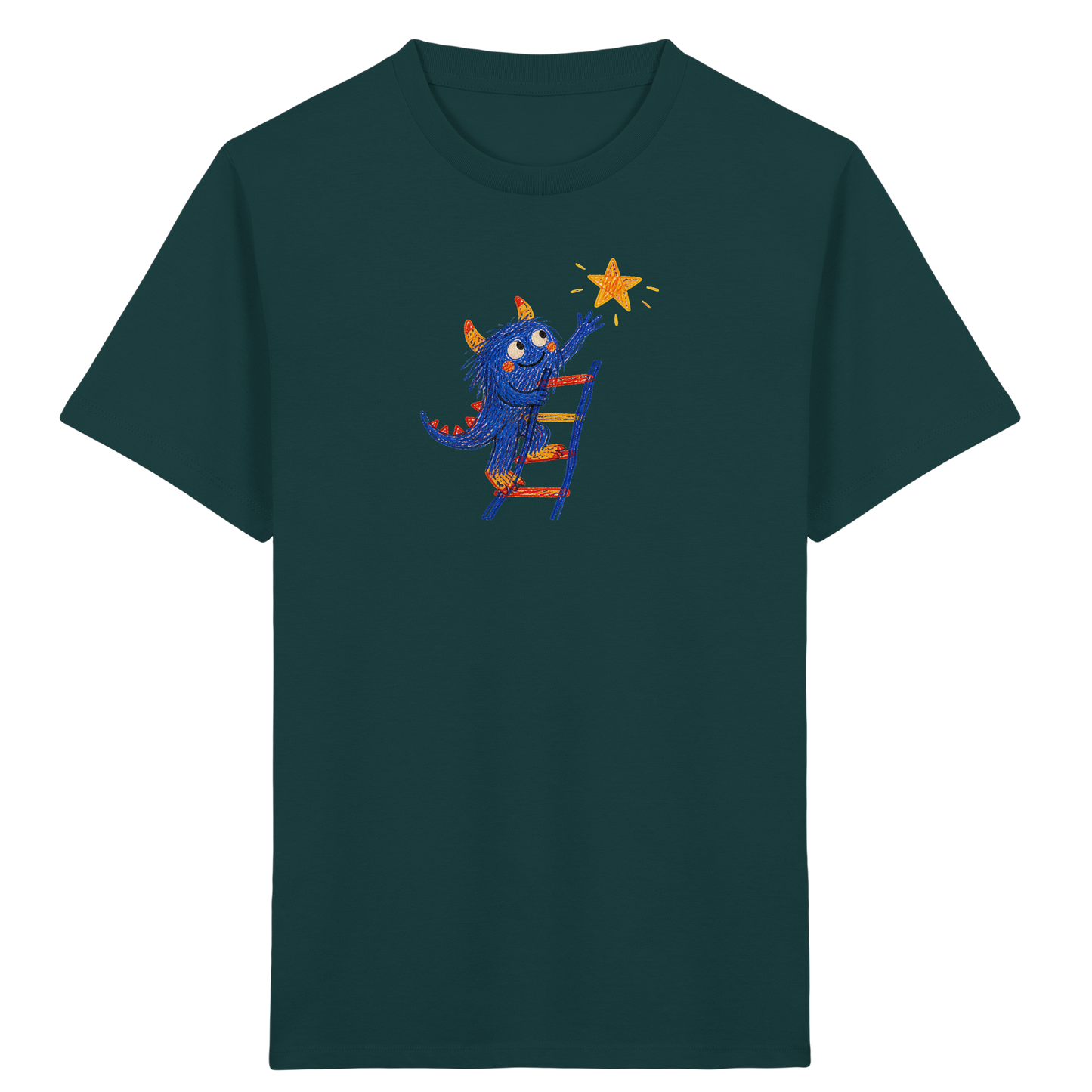 Monster auf der Sternenleiter - Kinder Bio T-Shirt