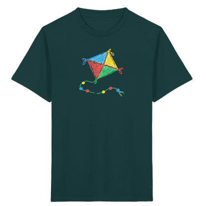 Bunter Drachen mit Knoten - Kinder Bio T-Shirt