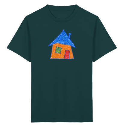 Oranges Haus mit Schornstein - Kinder Bio T-Shirt