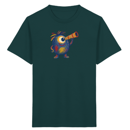 Mondgucker Monster mit Teleskop - Kinder Bio T-Shirt