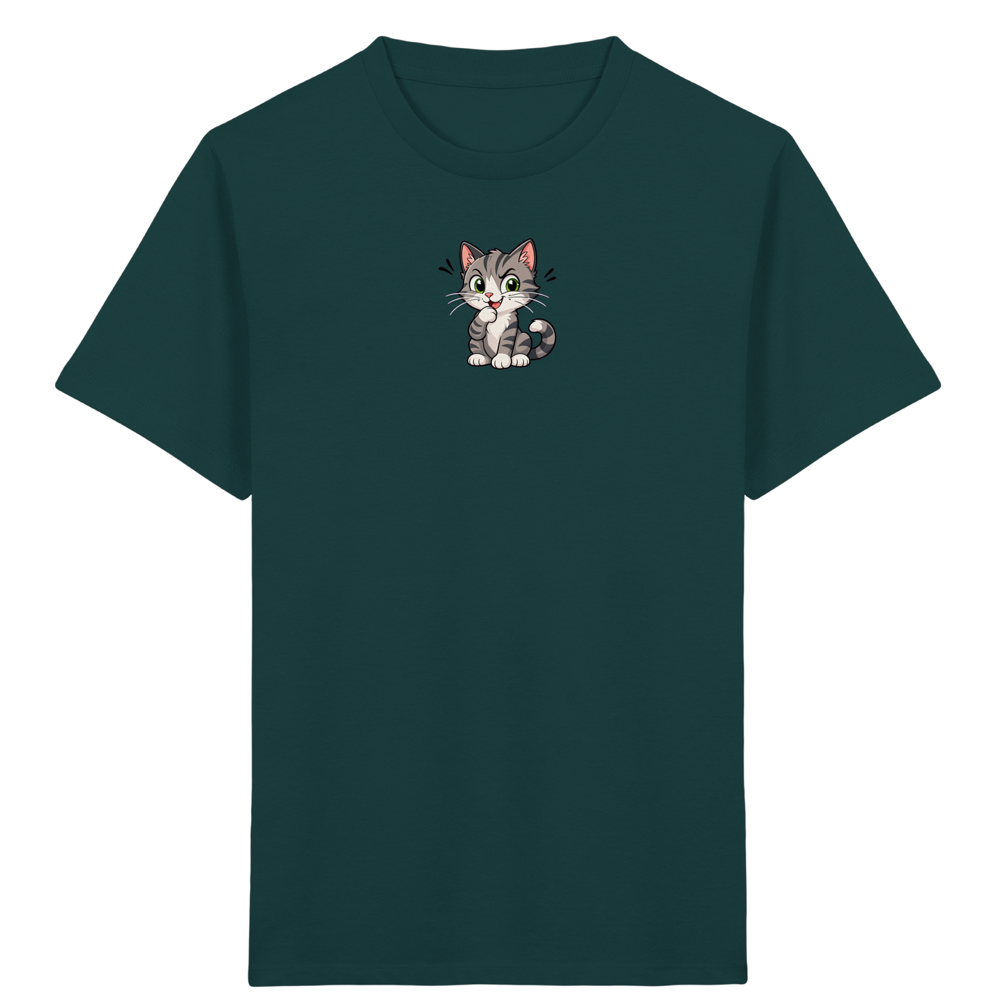 Cartoon Katze T-Shirt: Verspielter Blickfang! - Kinder Bio T-Shirt