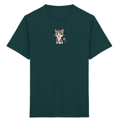 Cartoon Katze T-Shirt: Verspielter Blickfang! - Kinder Bio T-Shirt