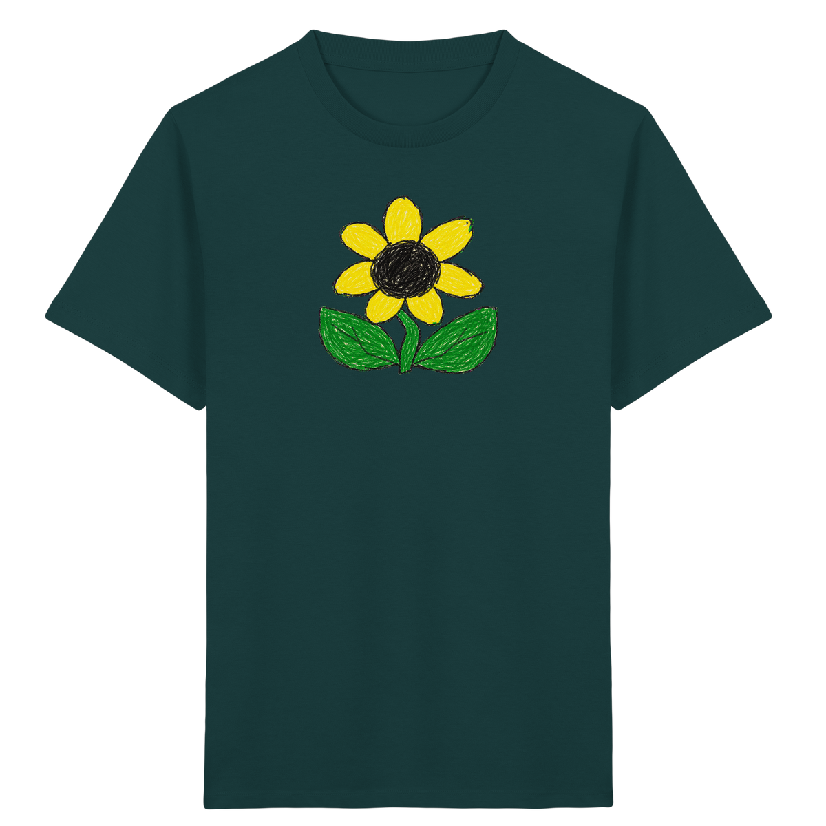 Kritzel Sonnenblume Kinder Shirt - Kinder Bio T-Shirt