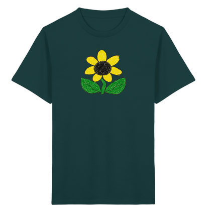 Kritzel Sonnenblume Kinder Shirt - Kinder Bio T-Shirt