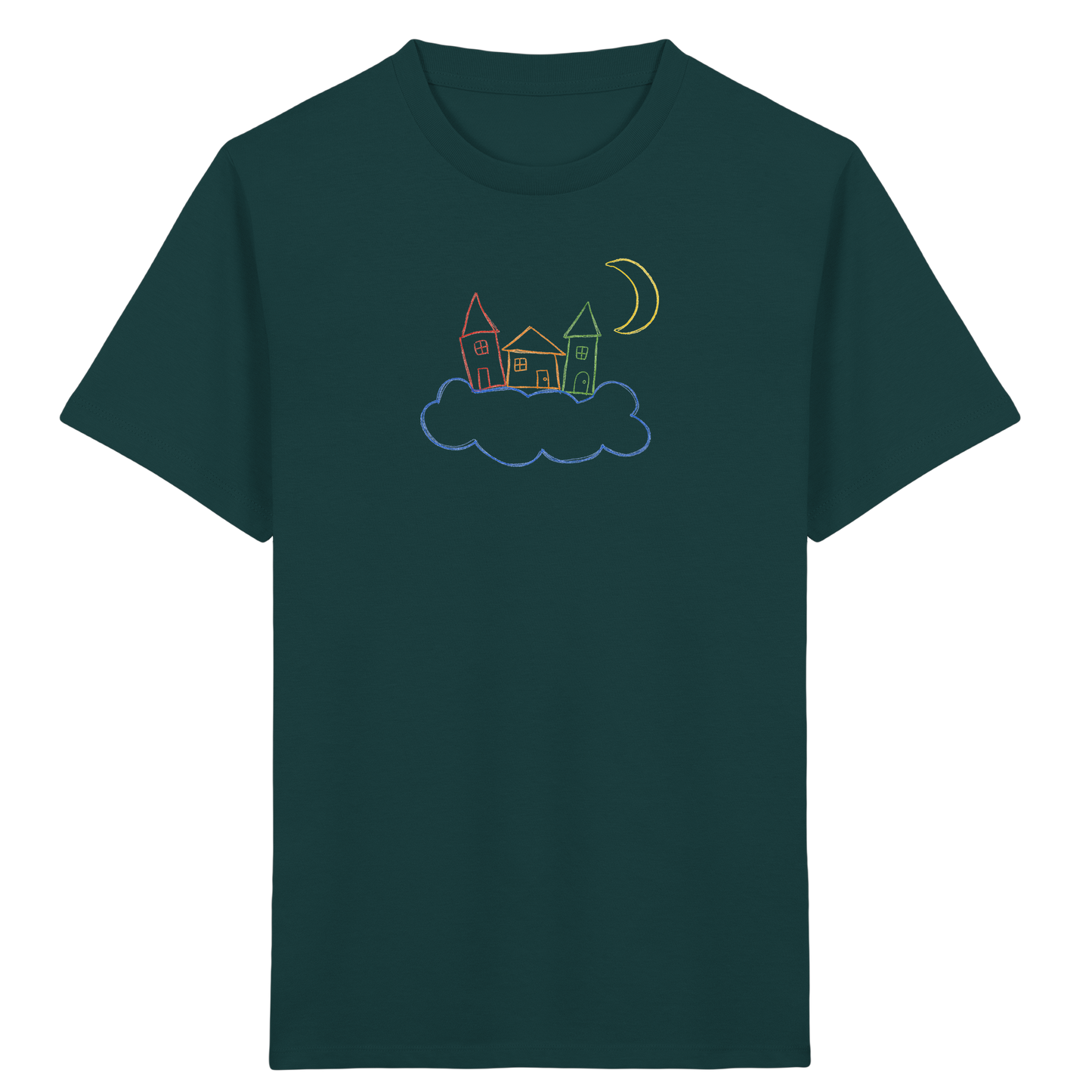 Verspieltes Kinder T-Shirt schwebende Häuser - Kinder Bio T-Shirt