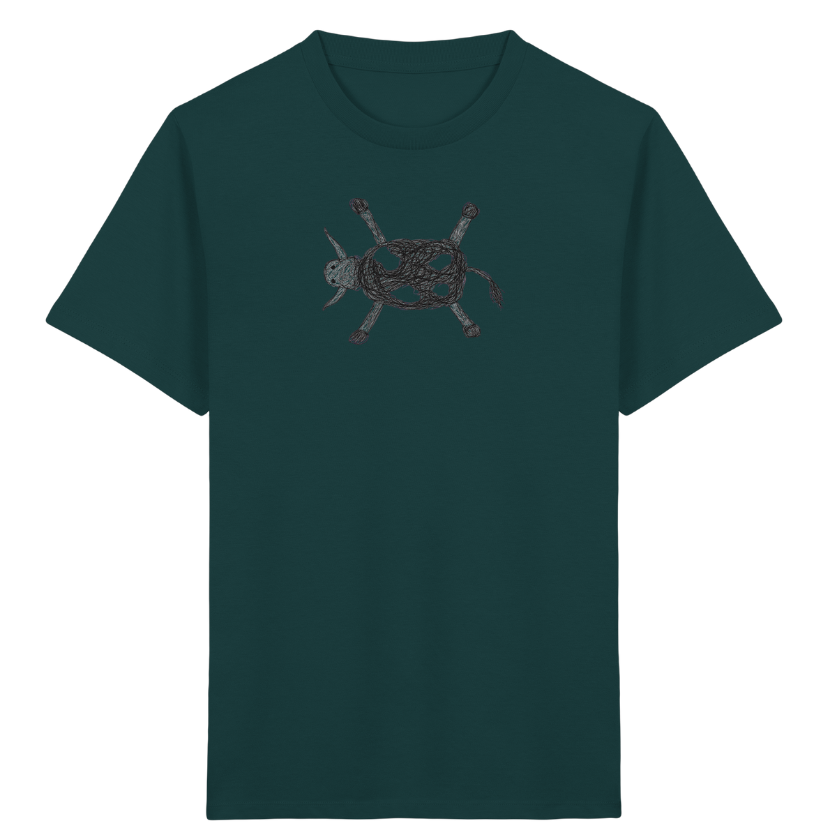 Kuh von oben gezeichnet - Kinder Bio T-Shirt