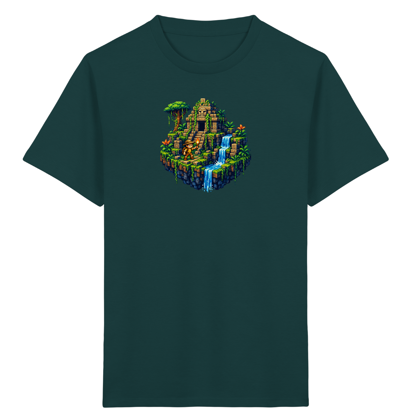 Pixel Dschungel Abenteuer Kinder T-Shirt - Kinder Bio T-Shirt