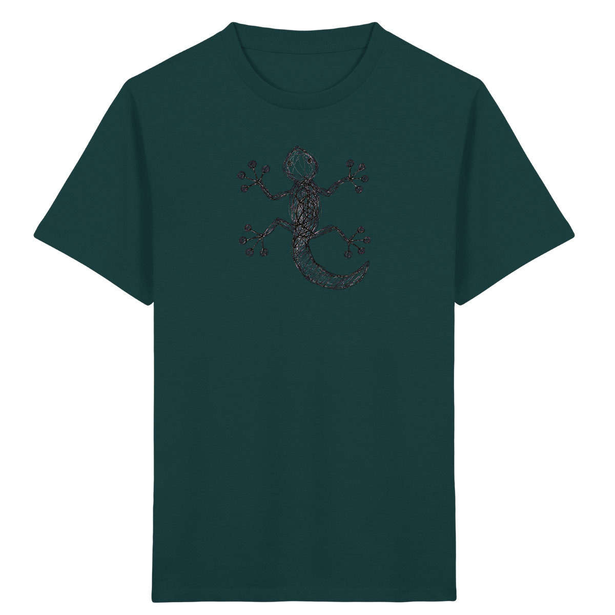 Gecko von oben gezeichnet - Kinder Bio T-Shirt