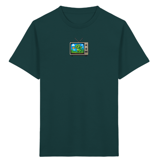 Pixel Drache im Retro TV Shirt - Kinder Bio T-Shirt