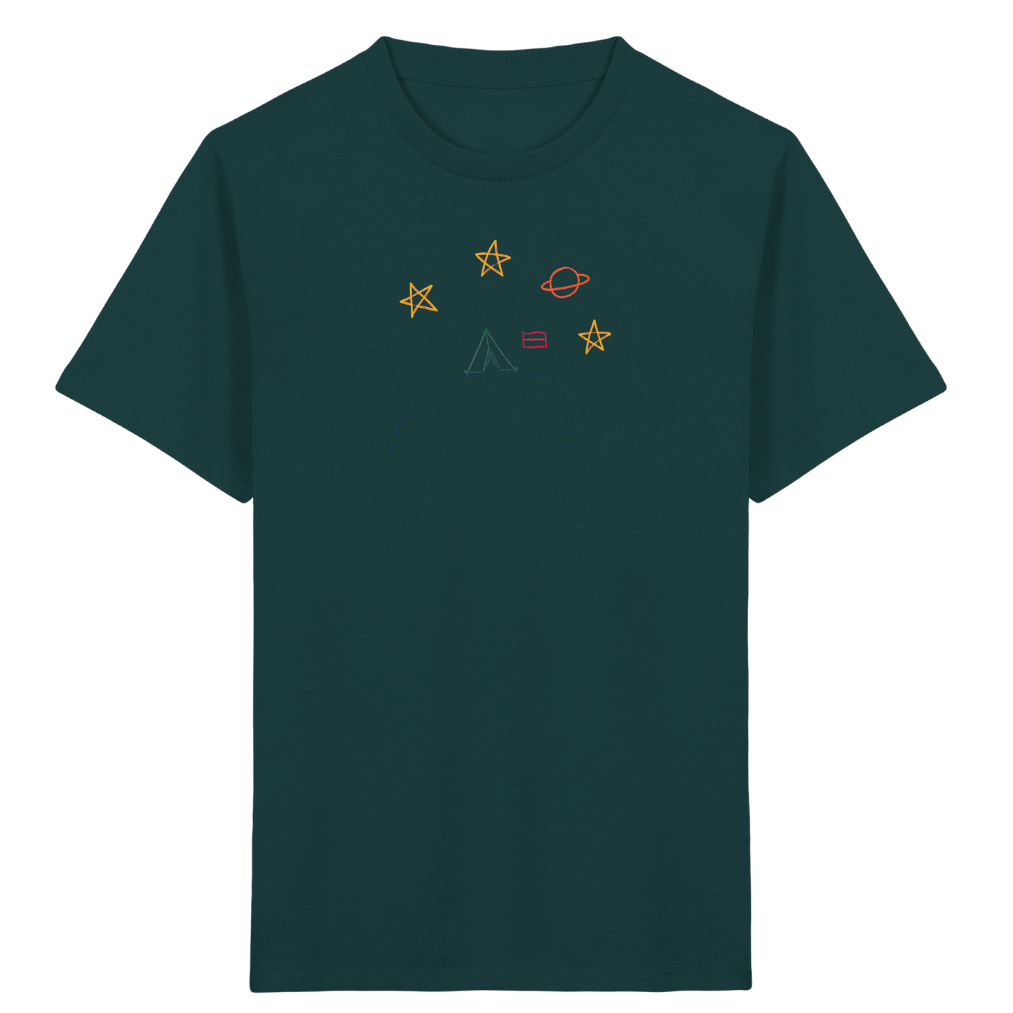 Abenteuerliches Weltraum Camping Kinder T-Shirt - Kinder Bio T-Shirt