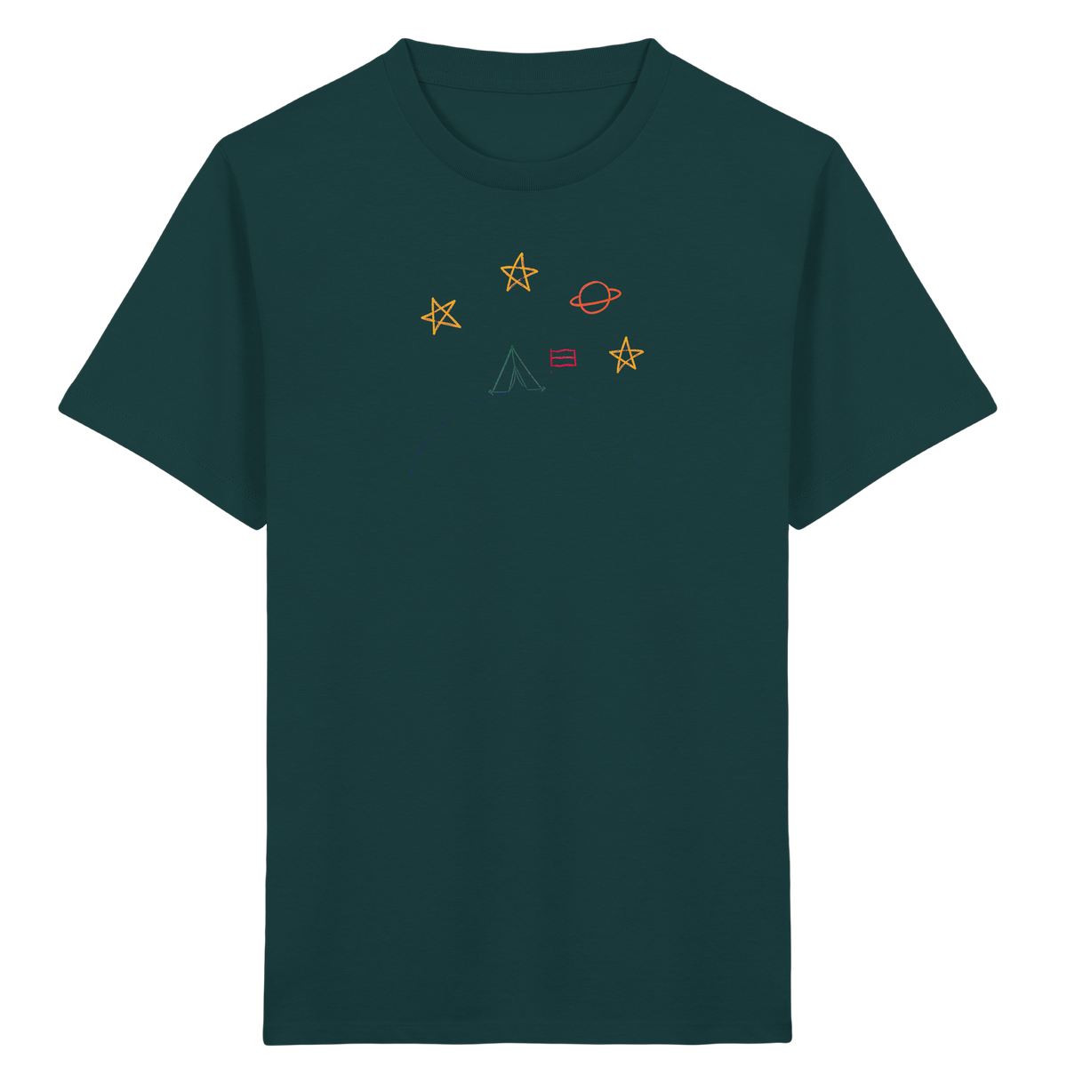 Abenteuerliches Weltraum Camping Kinder T-Shirt - Kinder Bio T-Shirt