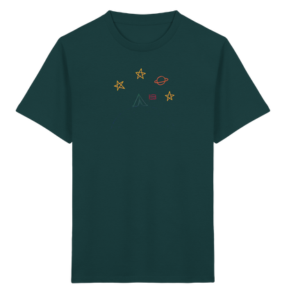 Abenteuerliches Weltraum Camping Kinder T-Shirt - Kinder Bio T-Shirt