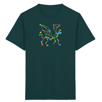 Bunter Farbpunkt Drache - Kinder Bio T-Shirt