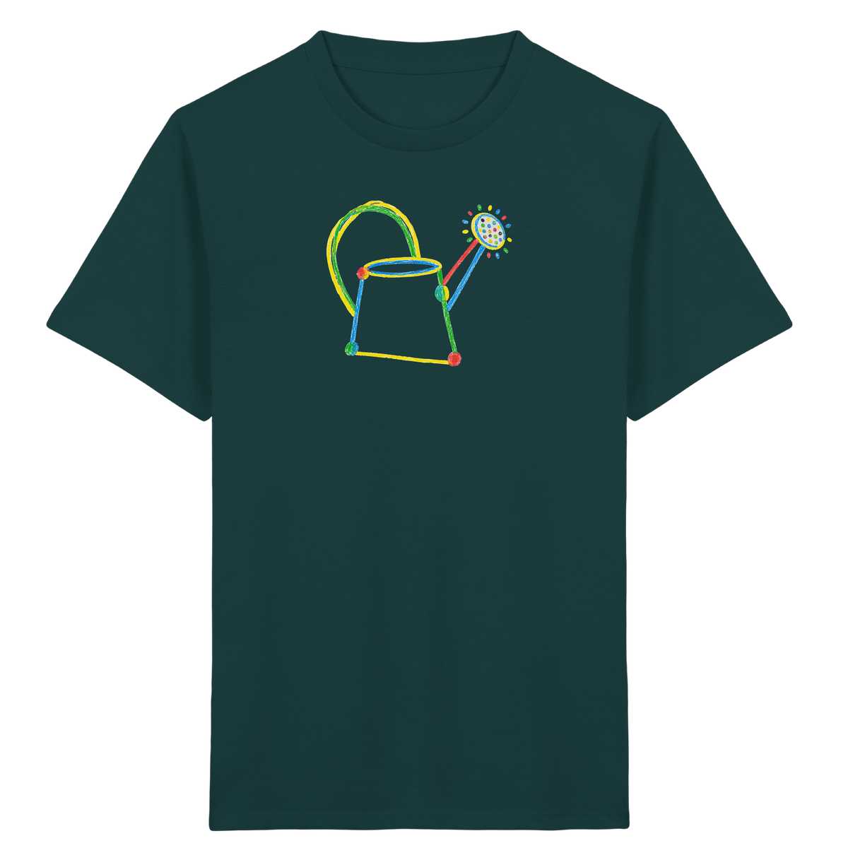 Bunte Kreide Gießkanne Kinder - Kinder Bio T-Shirt