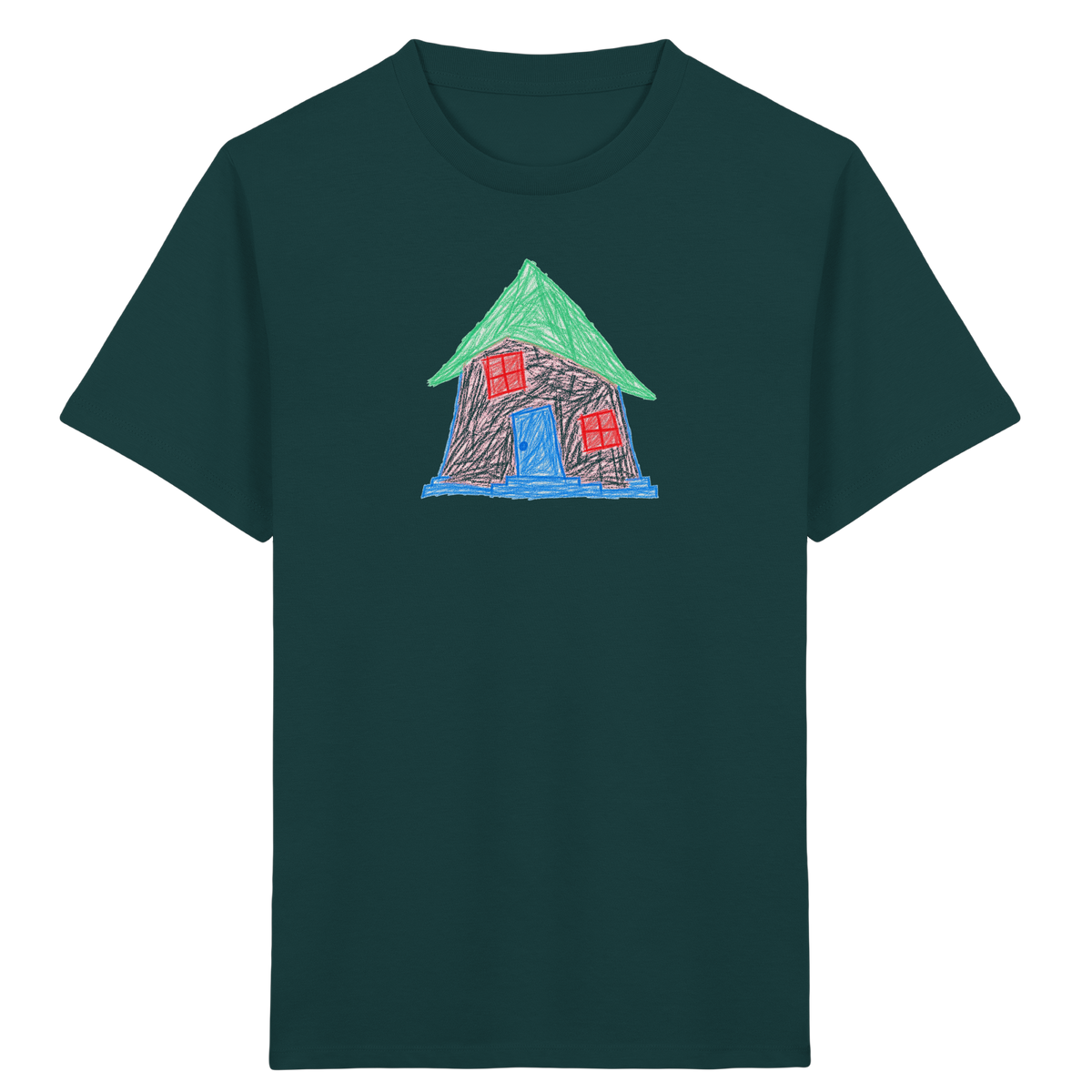 Rosa Schiefhaus Kinderzeichnung - Kinder Bio T-Shirt