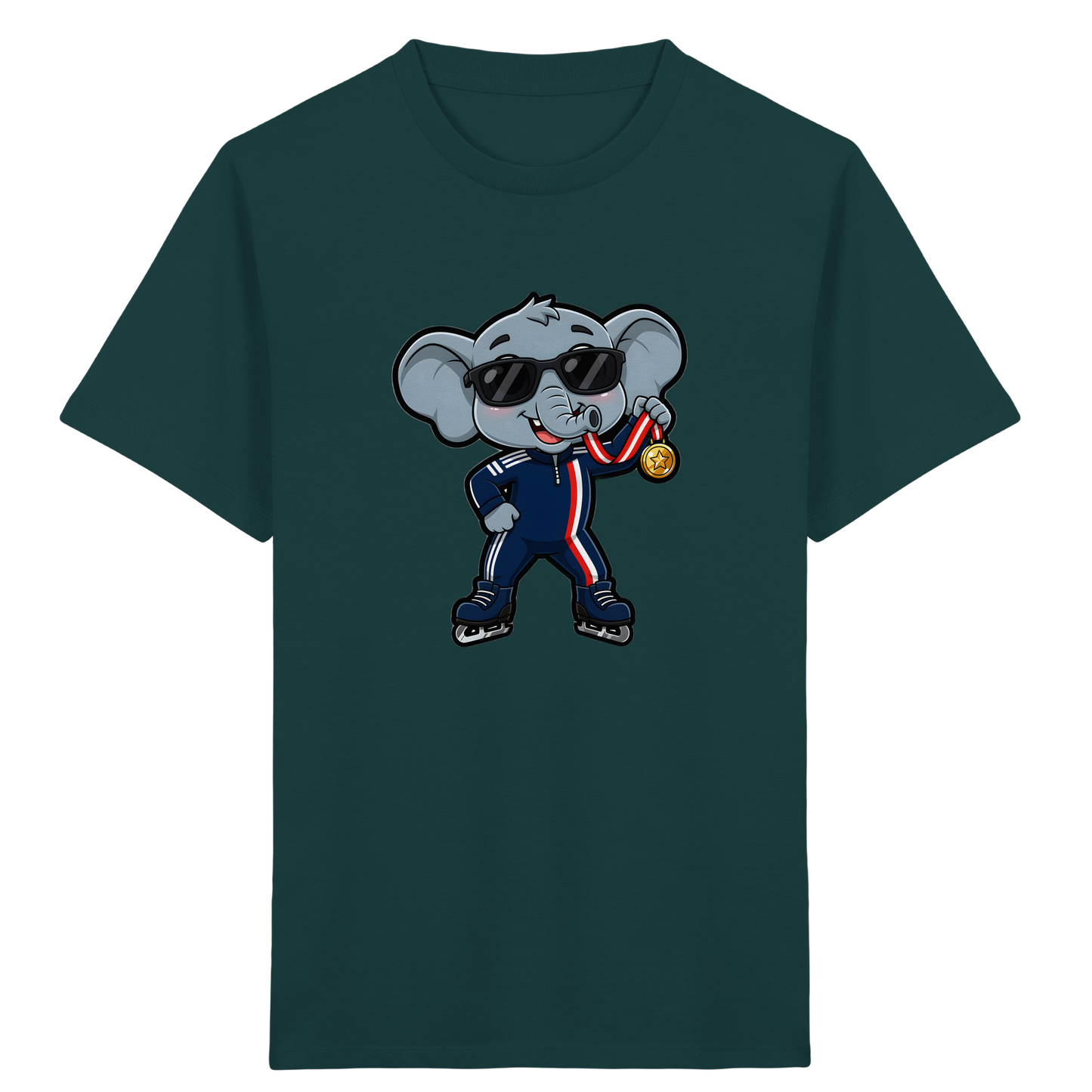 Eislaufender Elefant: Cooles T-Shirt für Kinder - Kinder Bio T-Shirt