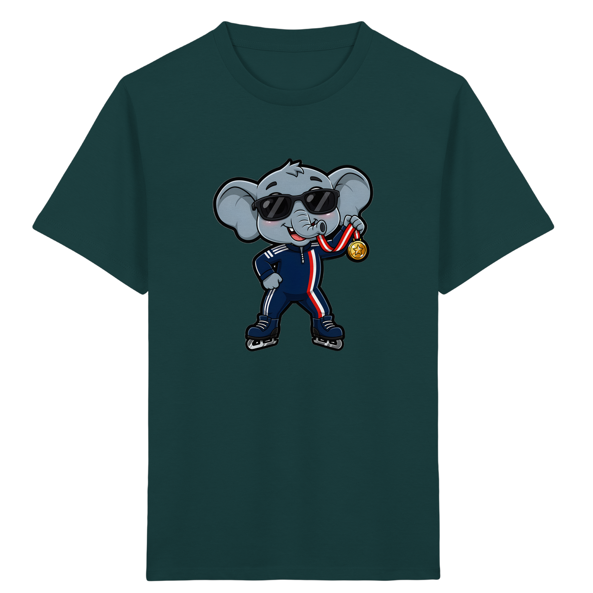 Eislaufender Elefant: Cooles T-Shirt für Kinder - Kinder Bio T-Shirt