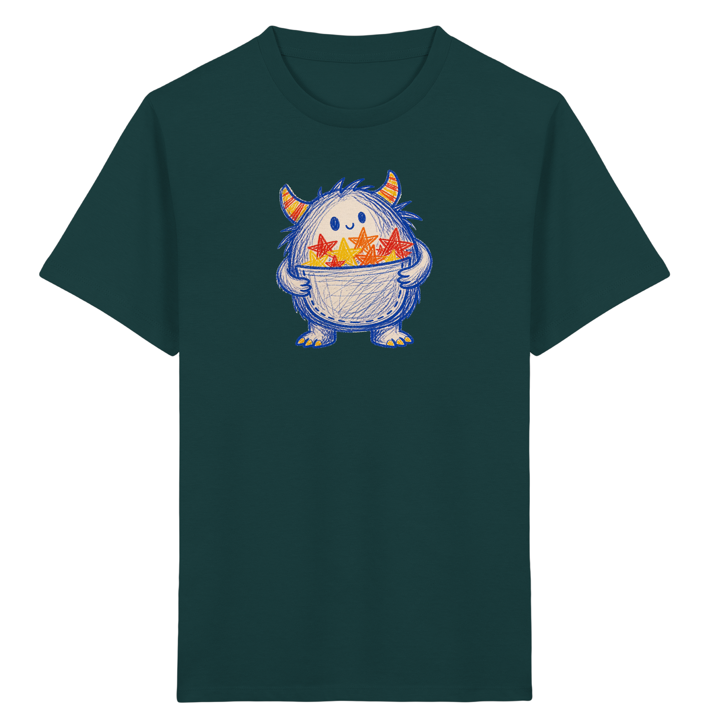 Kleines Monster mit Sternentasche - Kinder Bio T-Shirt