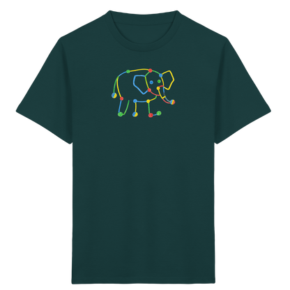 Farbpunkt Elefant Kinderzeichnung - Kinder Bio T-Shirt